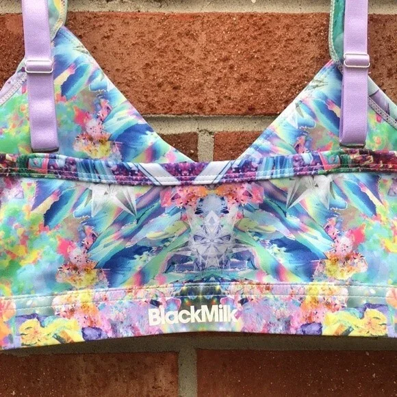 BlackMilk Sports Bra Top Crystals Pattern sz L - Picture 4 of 16